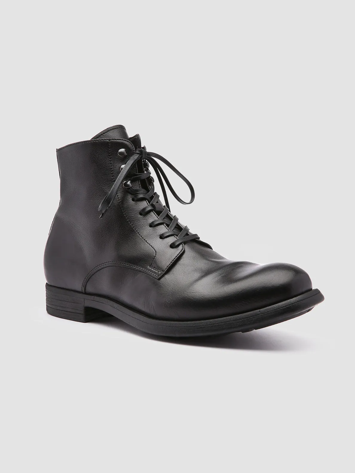 Quick-Dry CHRONICLE 004 - Black Leather Ankle Boots
