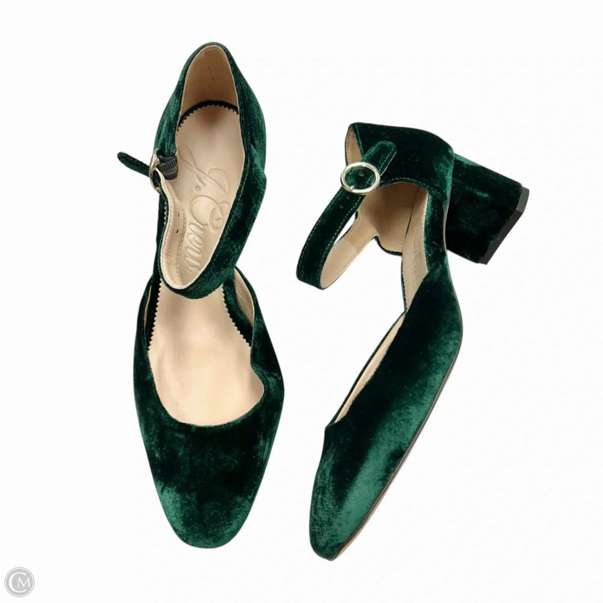 Shoes Heels Block By J. Crew In Green, Size: 7.5 Wide Heel Pumps