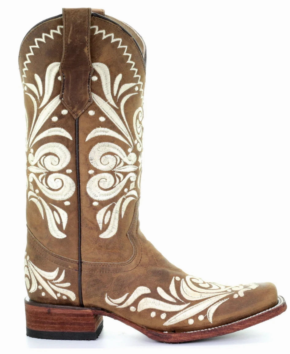 CIRCLE G WOMENS EMBROIDERY WESTERN SQUARE TOE BOOTS STYLE L5409 Heat-resistant Closed Toe