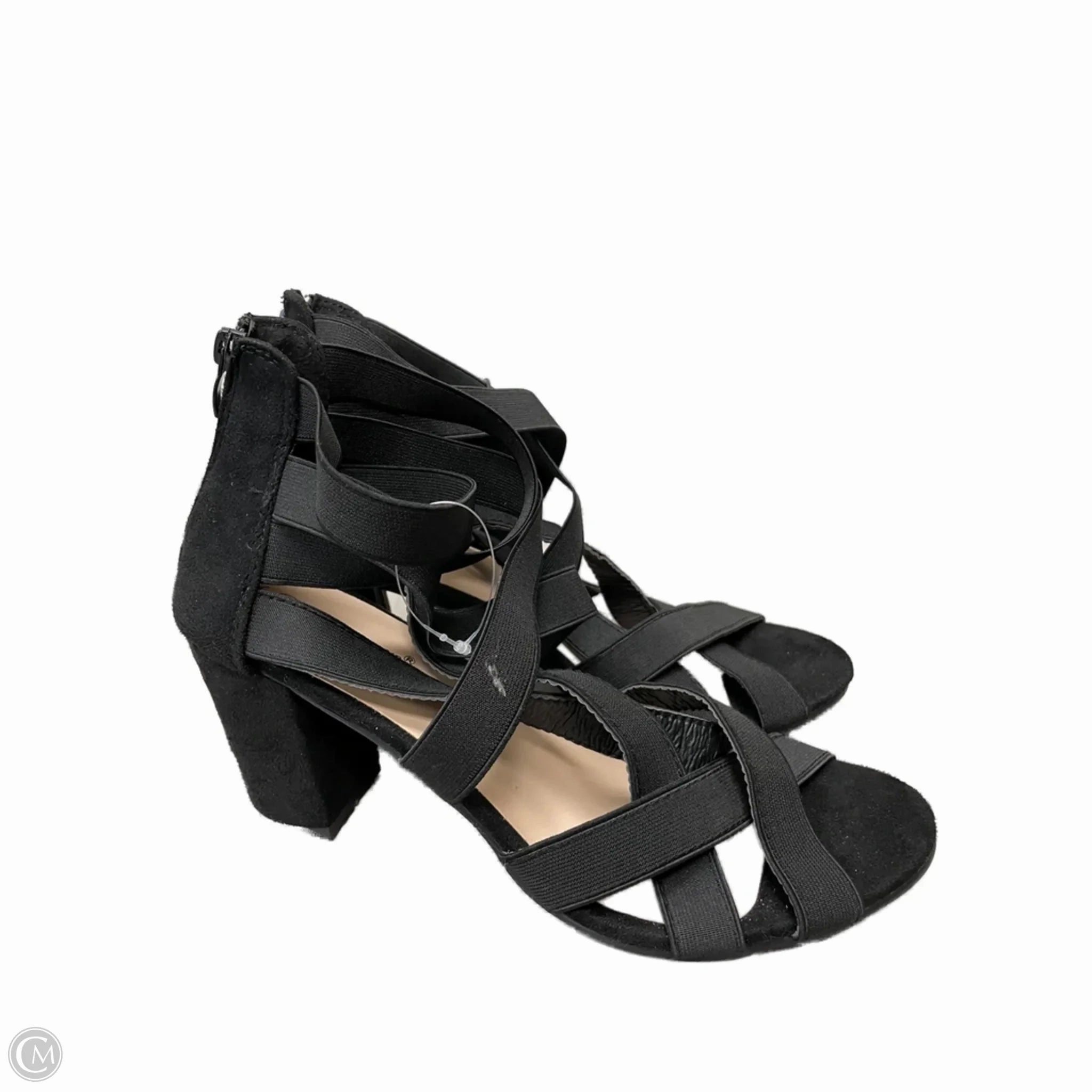 Shoes Heels Block By ashley blue -  In Black, Size: 9 Cushioned Sole Glamorous Shoes