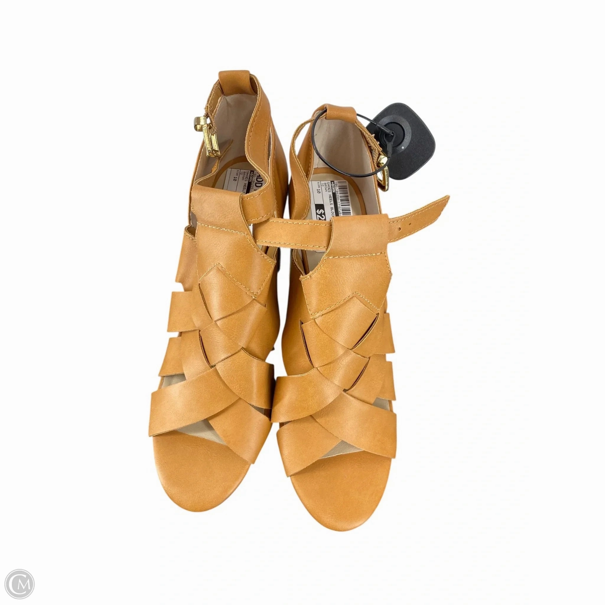 Shoes Heels Block By Born In Brown, Size: 10 Leather Upper Affordable