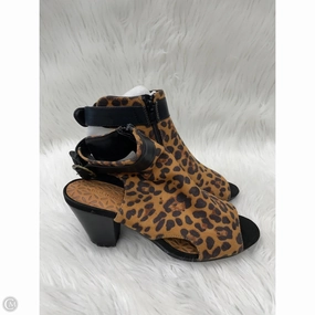 Shoes Heels Block By Bare Traps In Animal Print, Size: 7.5 Chunky Heeled Boots