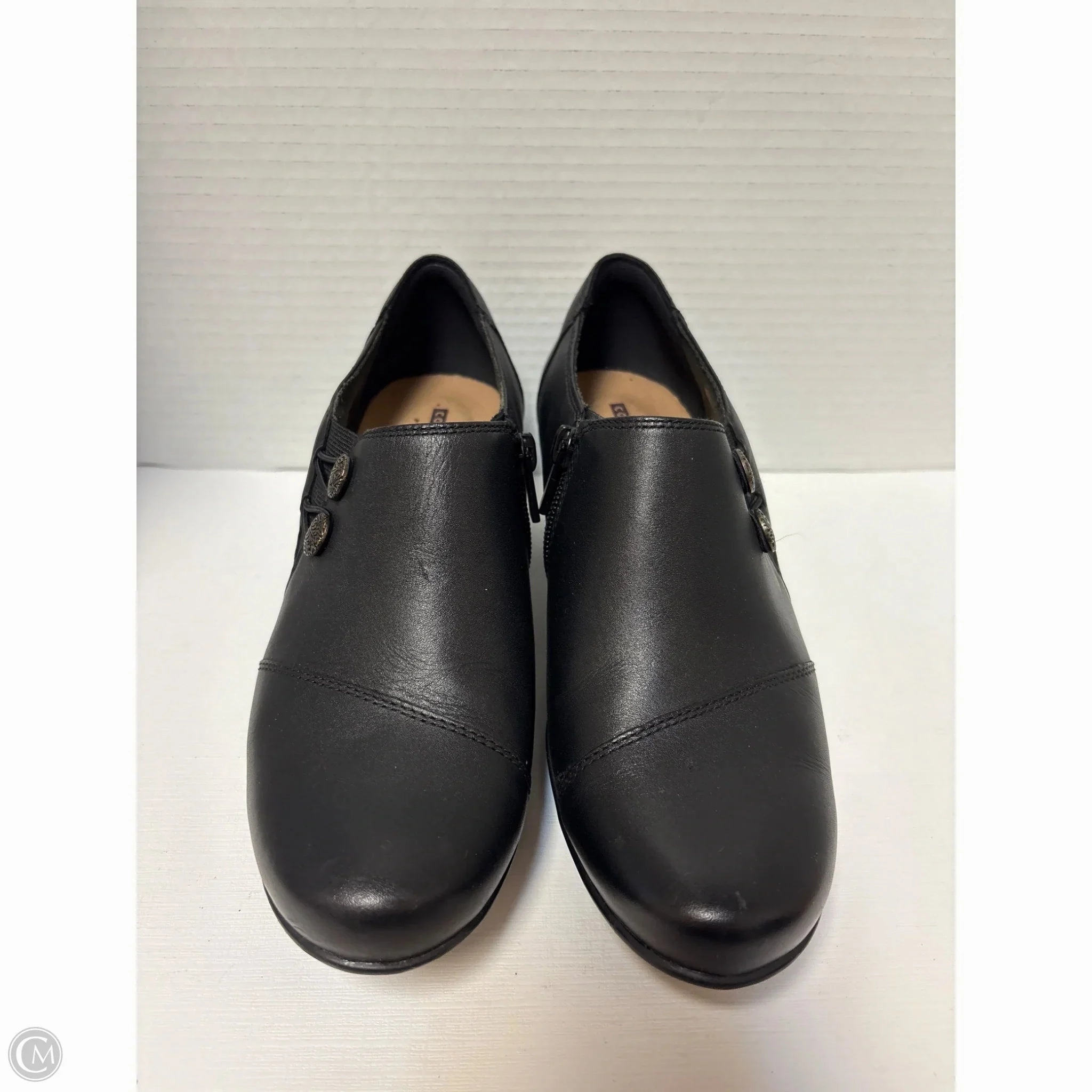 Performance Metal hardware Shoes Heels Block By Clarks In Black, Size: 7