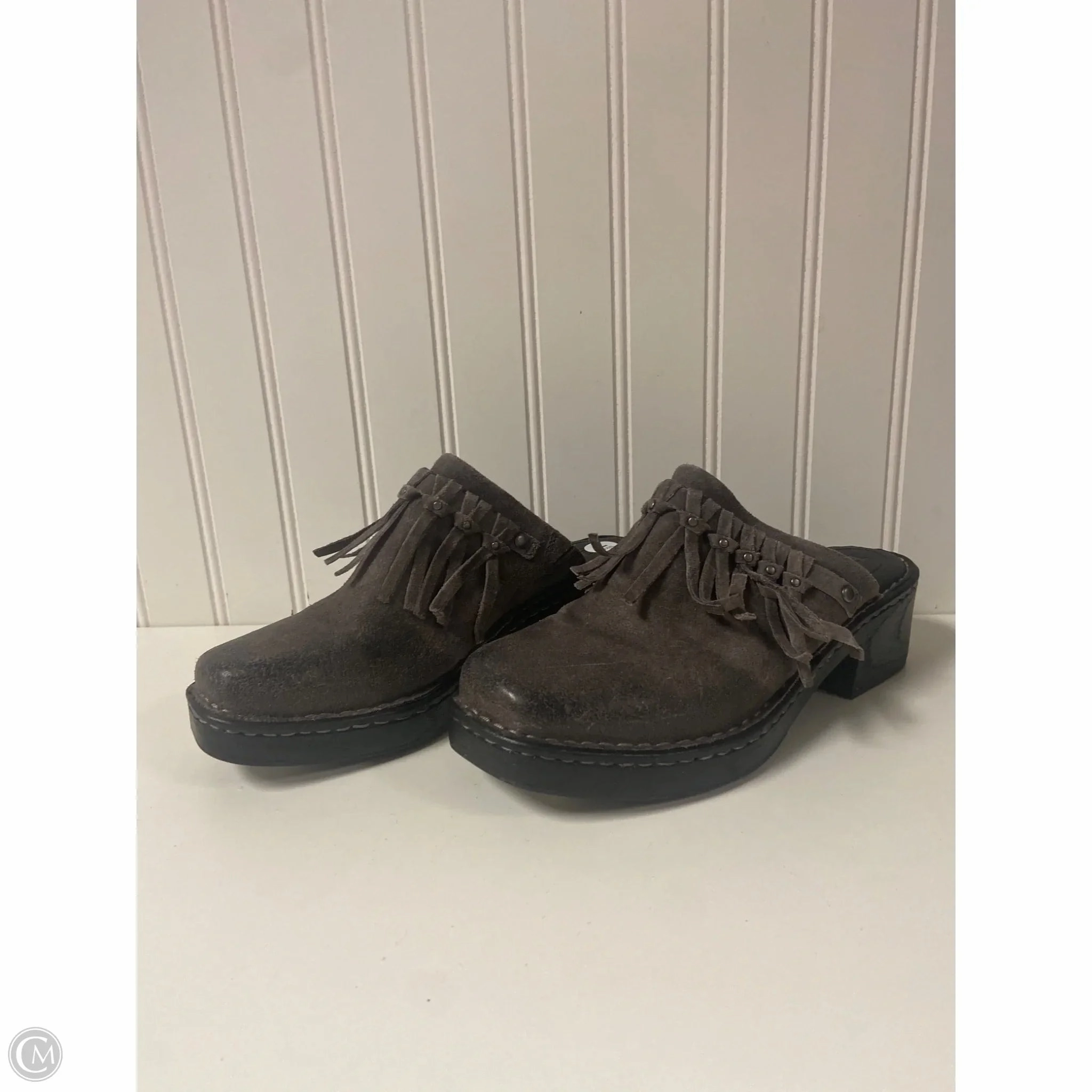 Chunky Heel Shoes Heels Block By Born In Grey, Size: 7