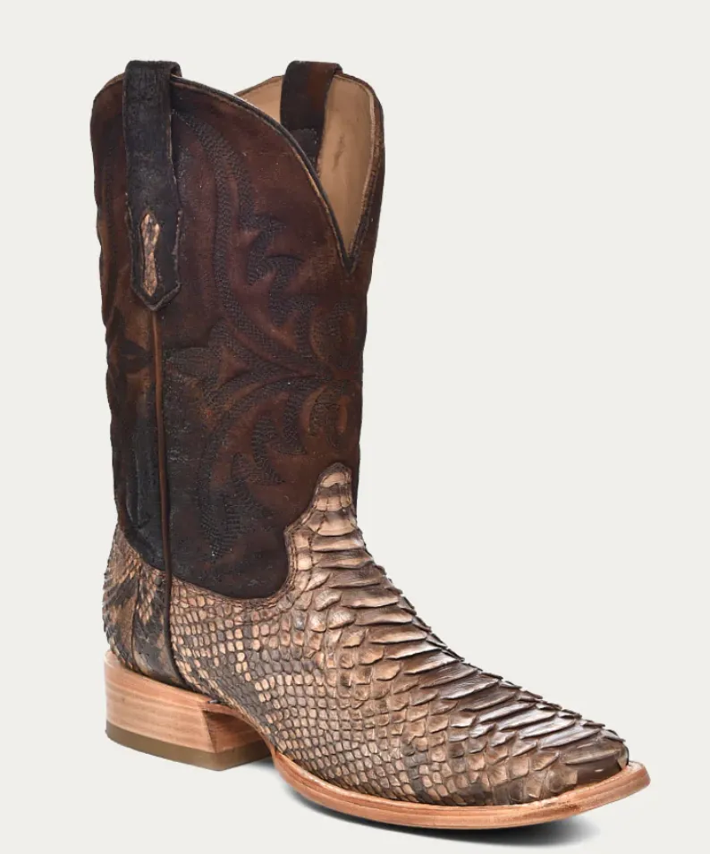 CORRAL MENS BROWN PYTHON COWBOY BOOTS STYLE A4499 Rugged Built All Day Worker