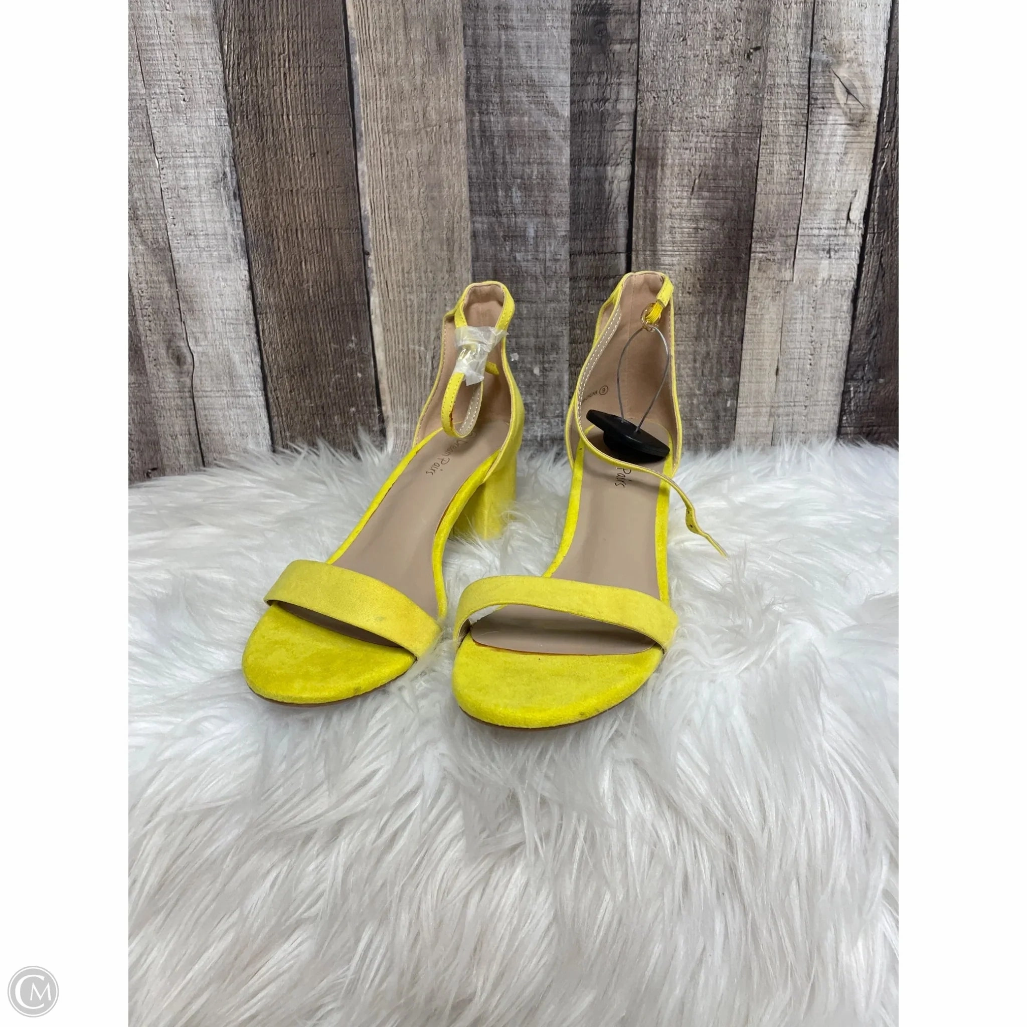 Buckled Shoes Heels Block By Cme In Yellow, Size: 6