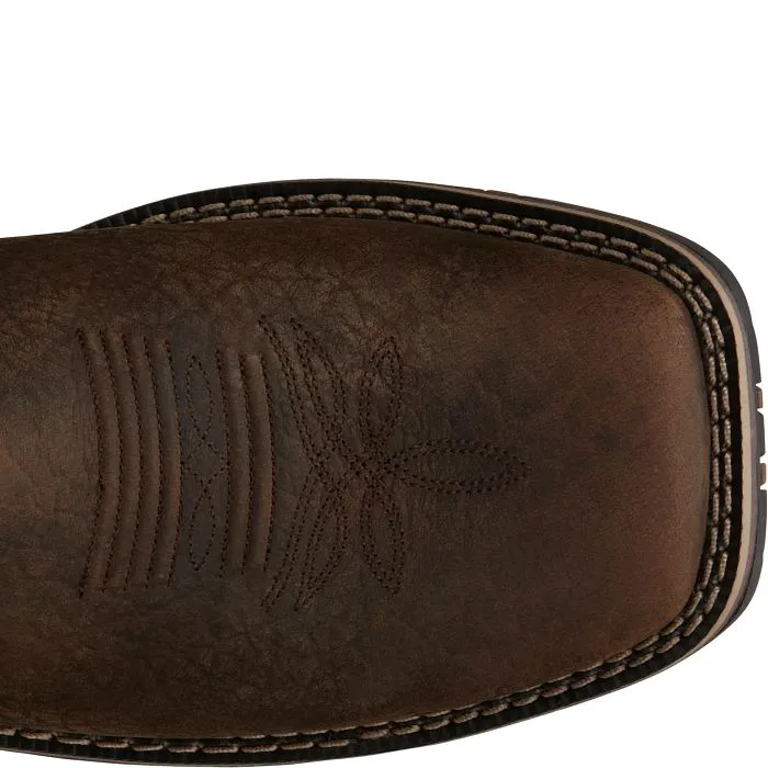 City Wear Justin Mens Dark Brown Square Toe Boots Style GR9050