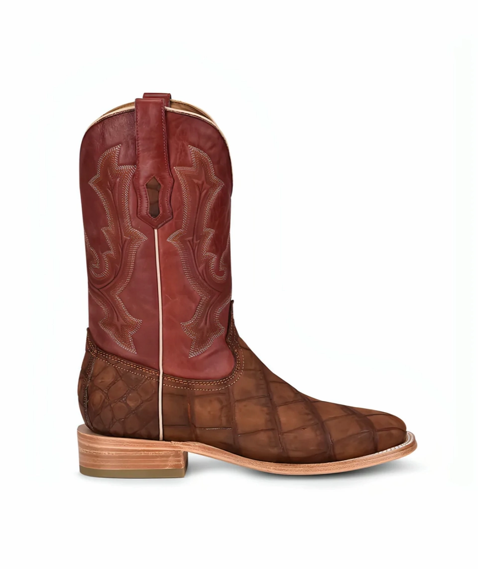 buckle Motor Edge Cognac/Red Corral Men's Boots