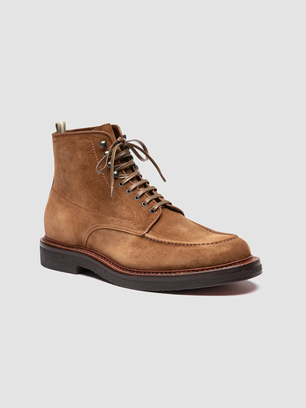 Long Hour ASTON CREPE 004 - Brown Suede Lace-Up Boots