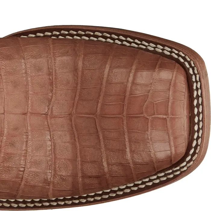 Justin Mens Caiman Haggard Square Toe Western Boots Style GR5706 Supportive sole