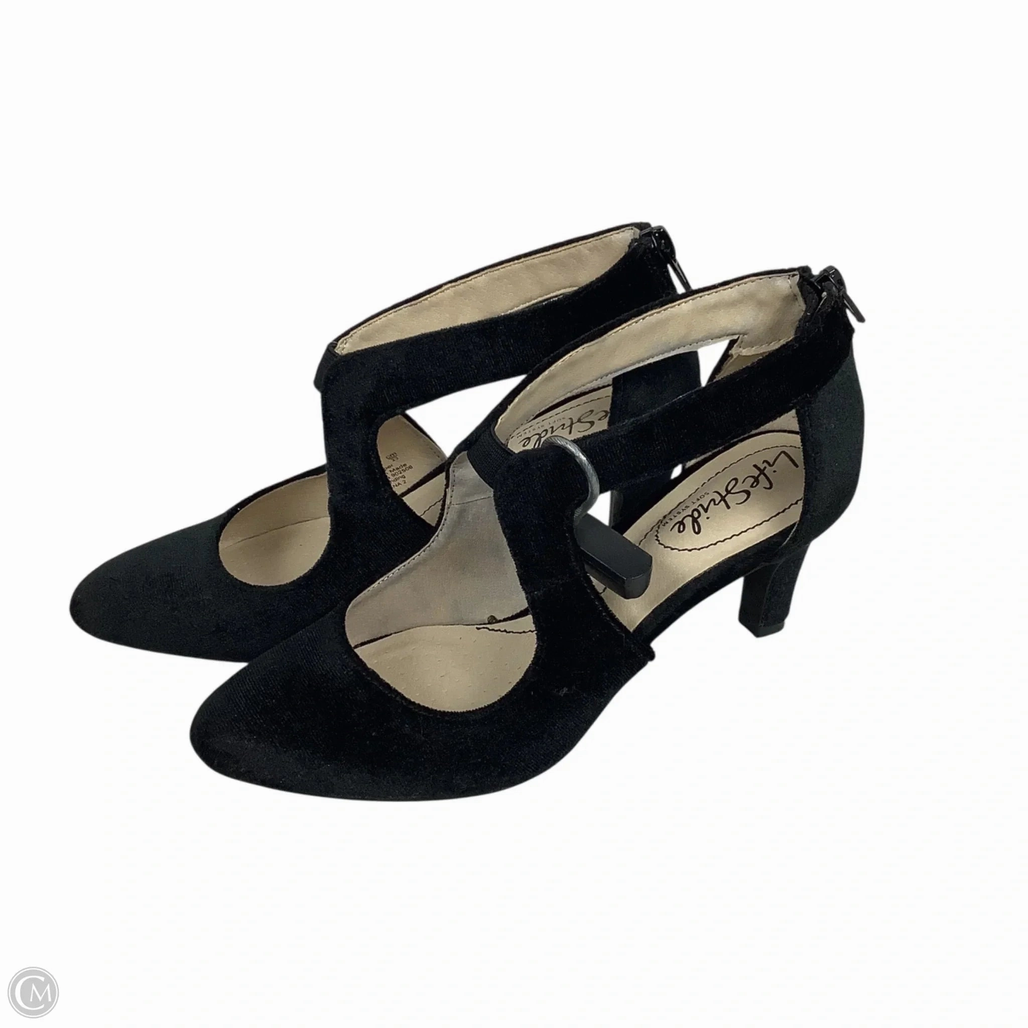 Flexible Movement Glittery Pumps Shoes Heels Stiletto By Life Stride In Black, Size: 6