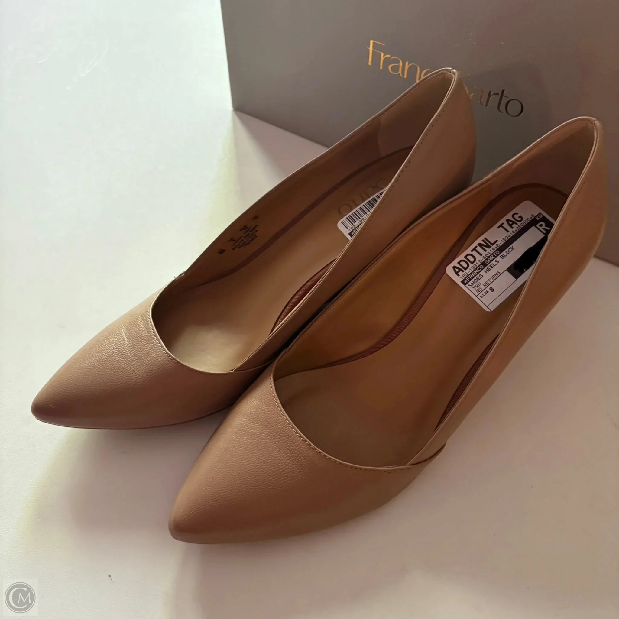 Comfortable Footwear Shoes Heels Block By Franco Sarto In Tan, Size: 8