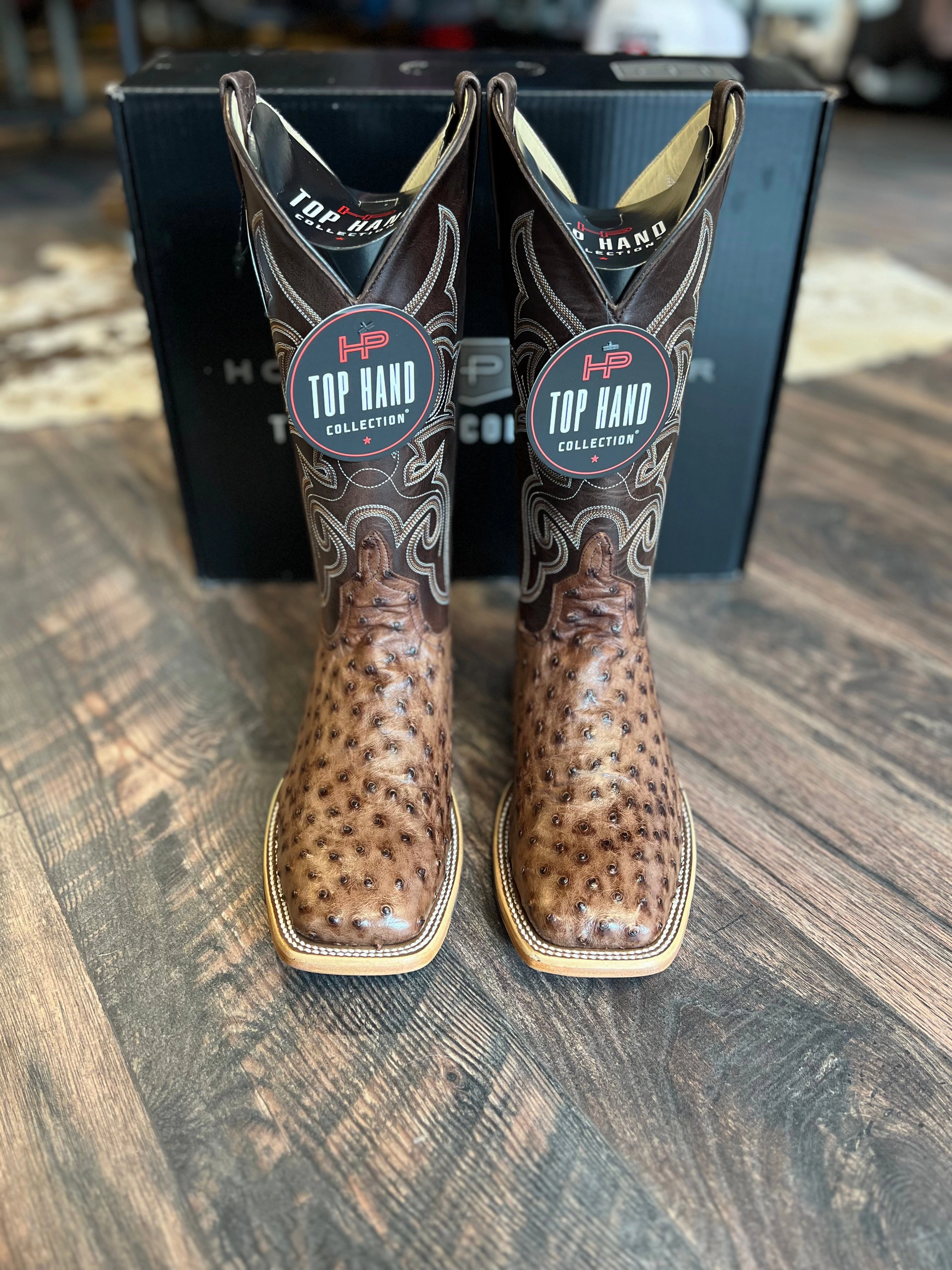 Horse Power Men's Kango Tobacco Full Quill Ostrich Boots Breathable Weekend Wanderer Parent