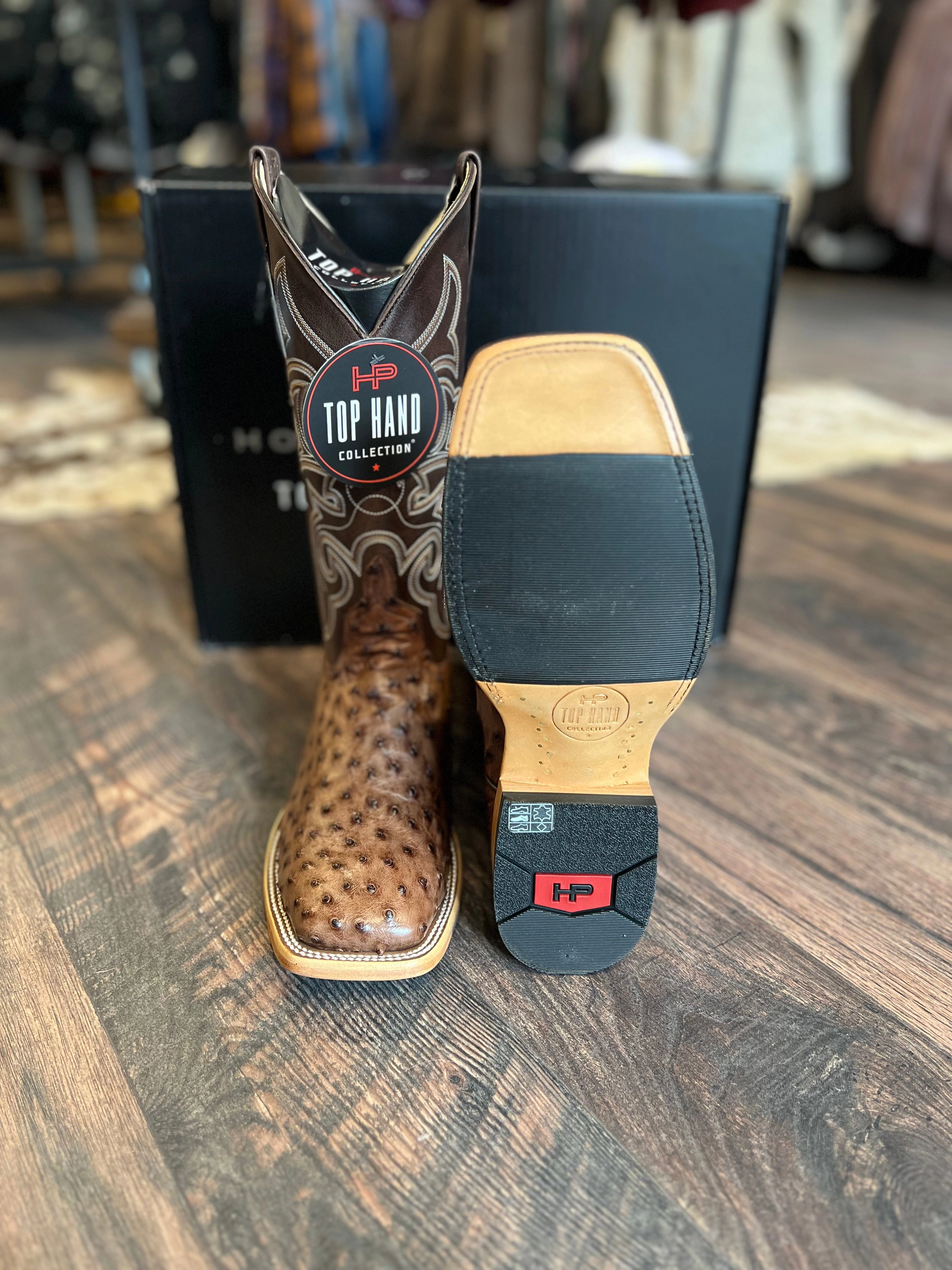 Horse Power Men's Kango Tobacco Full Quill Ostrich Boots Seamless Comfort Active Nomad