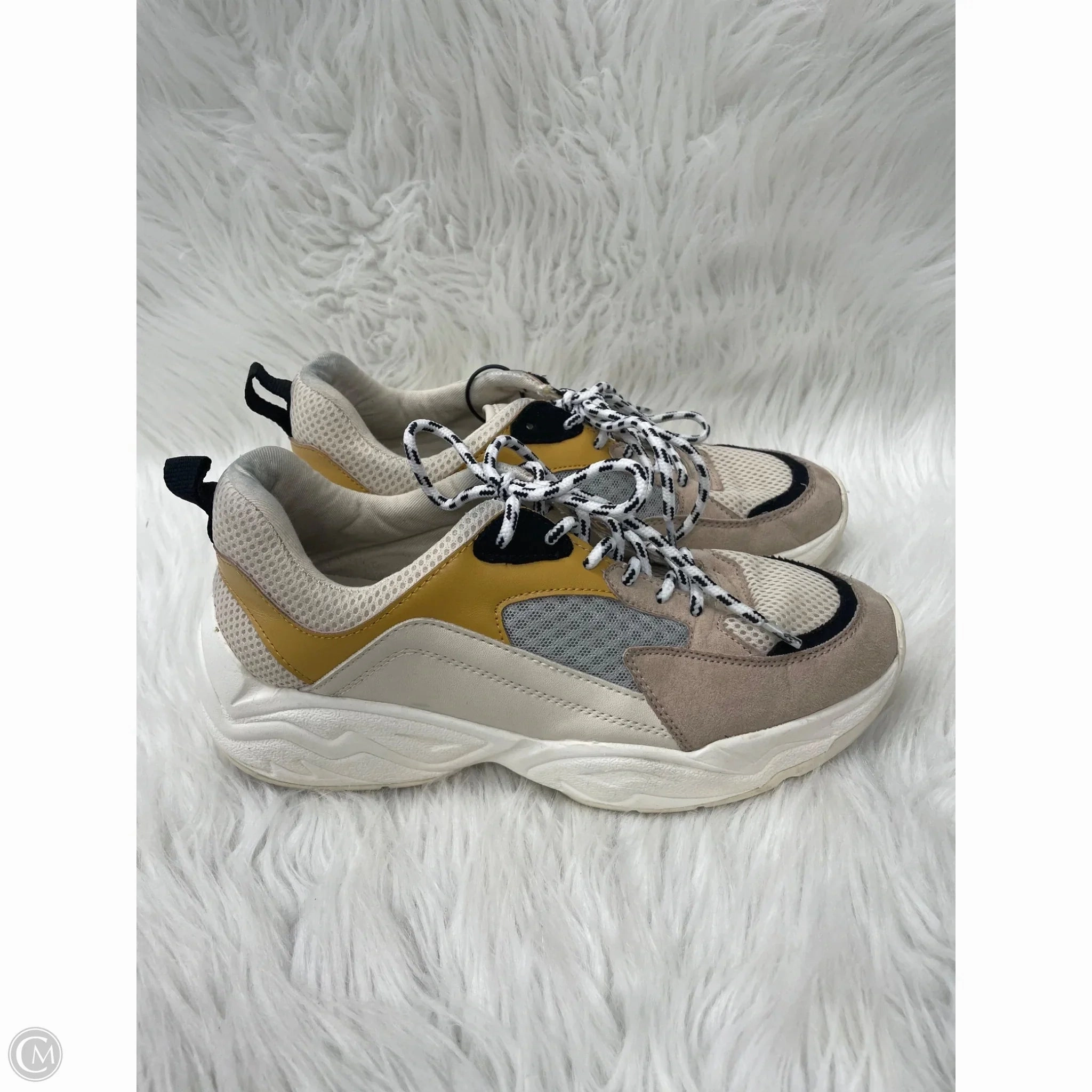 Shoes Sneakers By Steve Madden In Tan & Yellow, Size: 8.5 Friction Resistant Materials