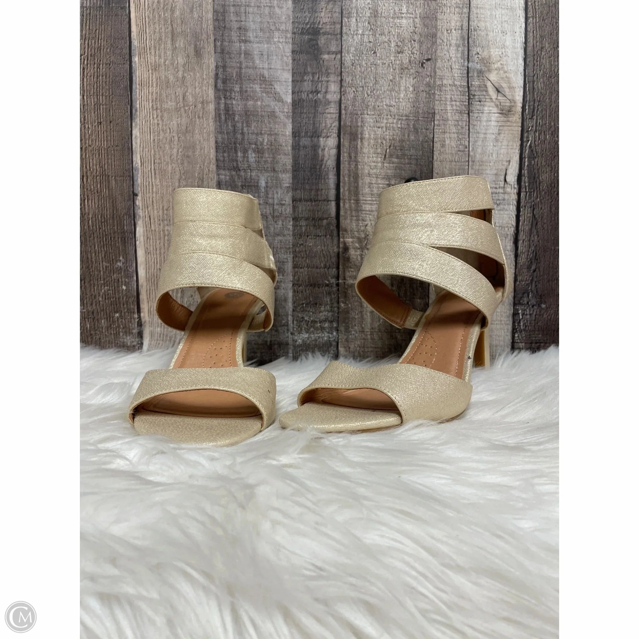 hypoallergenic Shoes Heels Stiletto By Cme In Gold, Size: 8