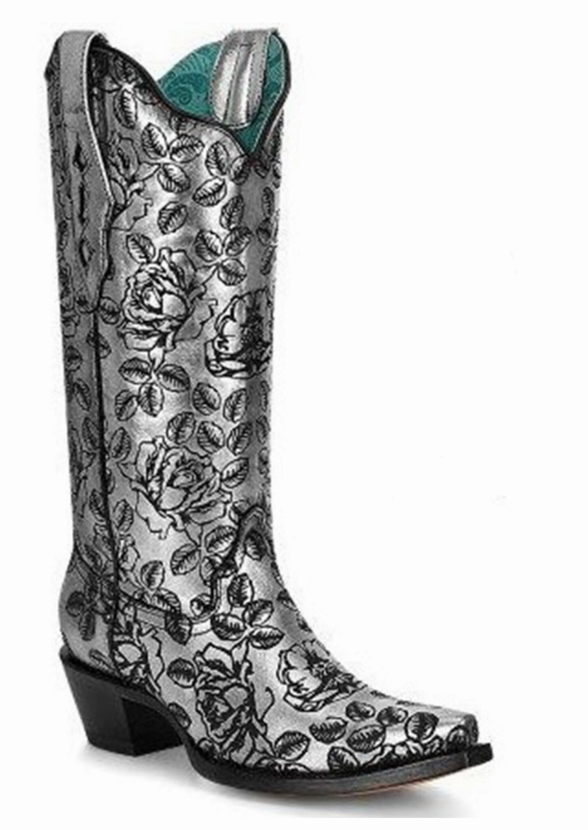 MoistureWicking Breathable Trail Runner CORRAL WOMEN'S FLORAL LASER PRINT SNIP TOE WESTERN BOOTS STYLE Z5082
