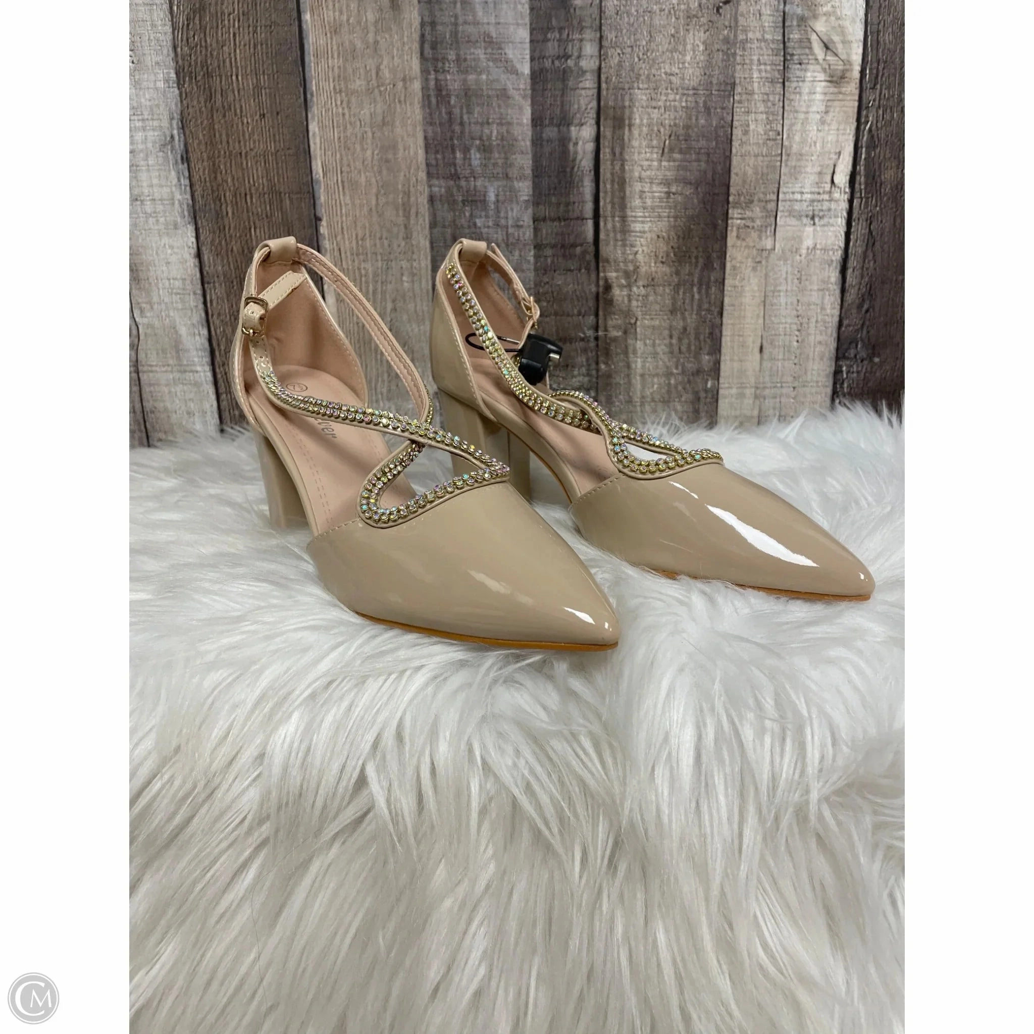 Shoes Heels Block By Forever In Beige, Size: 7.5 Anti Bacterial