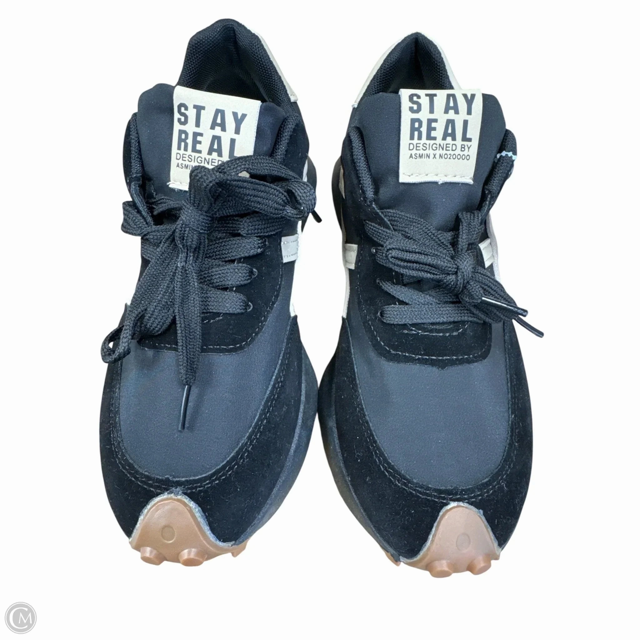 Tear Resistant Textile Steady Pace Shoes Sneakers By Cme In Black & Tan, Size: 7