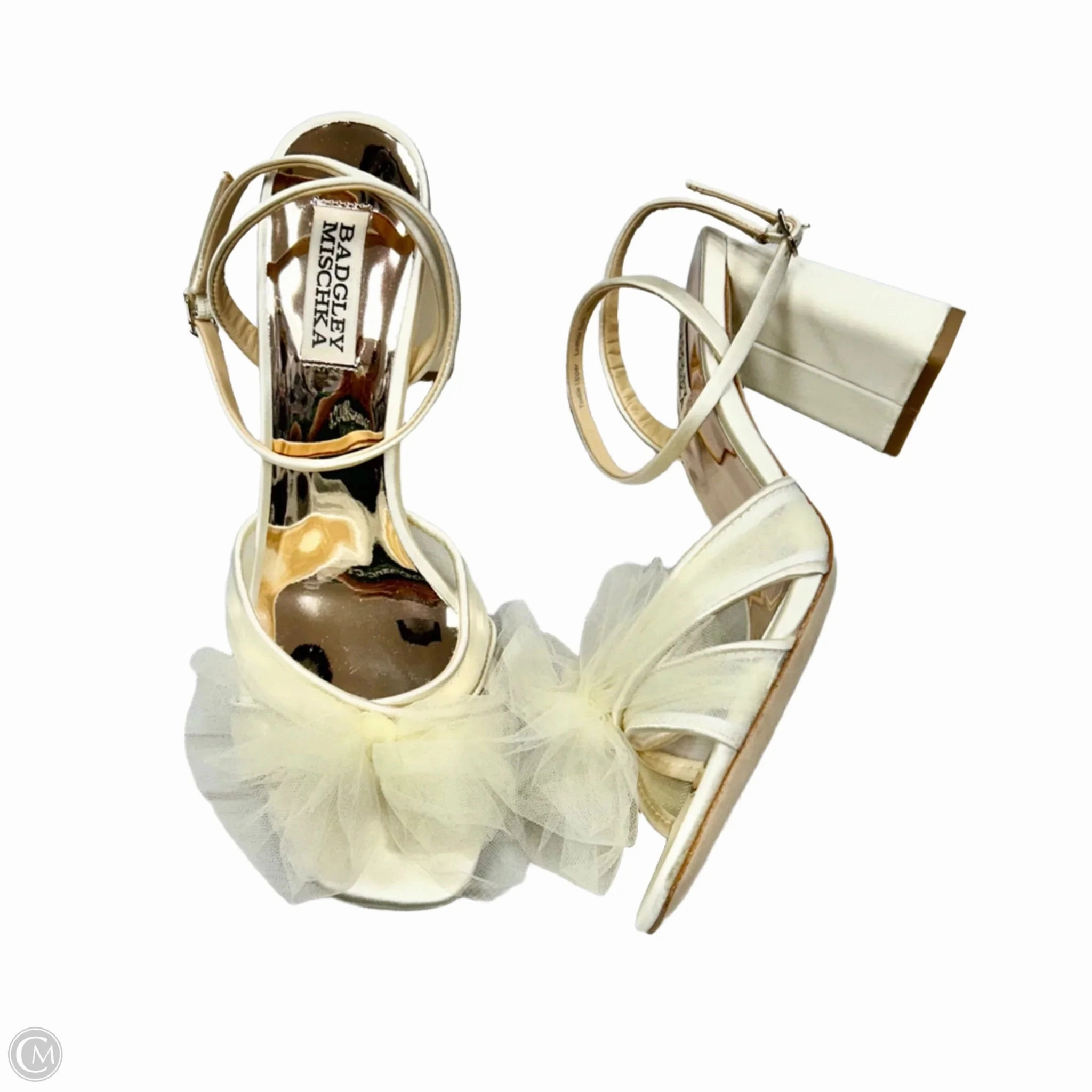 Sporty Heeled Shoes Classic Shoes Heels Block By Badgley Mischka In Cream, Size: 8