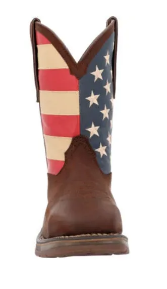Long Travel Mud Resistant Backcountry Camper DURANGO MENS REBEL STEEL TOE FLAG WESTERN FLAG BOOT STYLE DB020