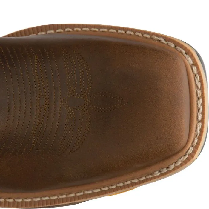 JUSTIN MENS ROUGHNECK 12" WORK BOOT WK2116 Nightclub Brogue Detail