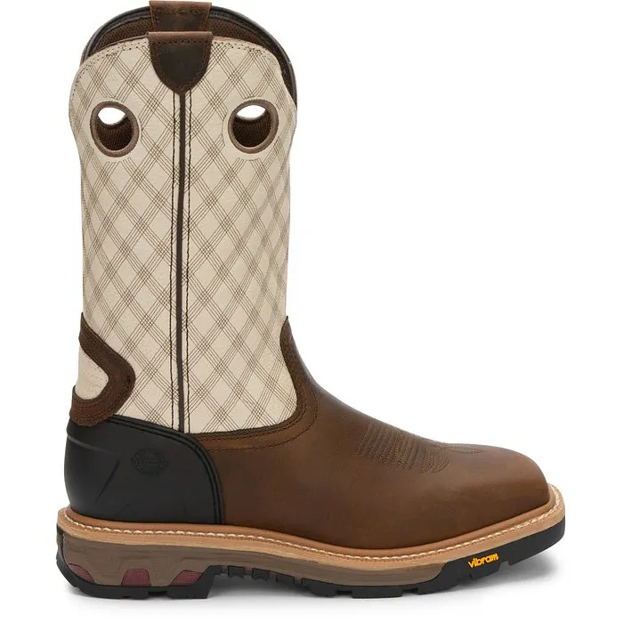 Padded Interior Rough Terrain Strong Grip JUSTIN MENS ROUGHNECK 12" WORK BOOT WK2116