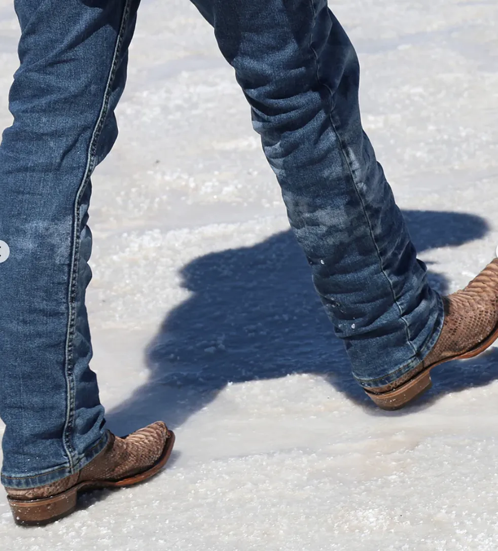 insulated Flexible Comfort CORRAL MENS BROWN PYTHON BOOTS STYLE A4452