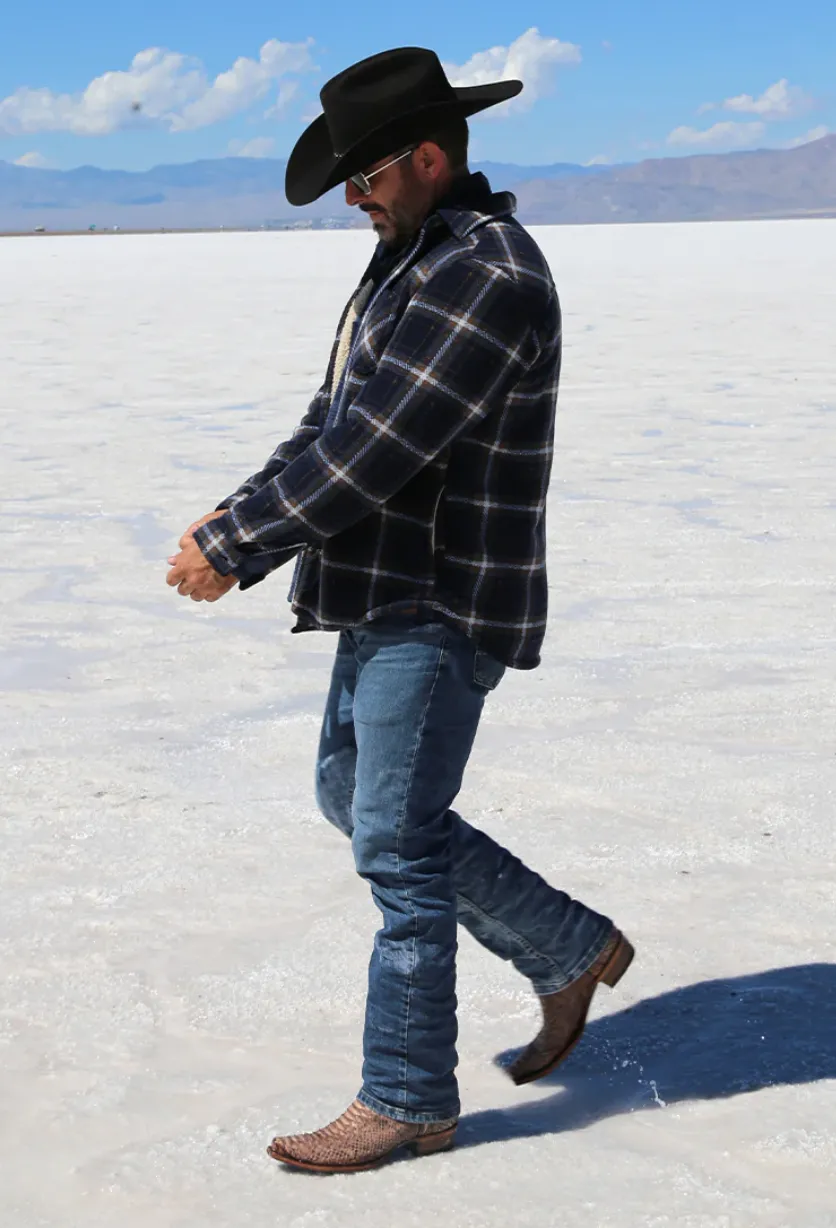 Metallic Accent Sleek Outline CORRAL MENS BROWN PYTHON BOOTS STYLE A4452