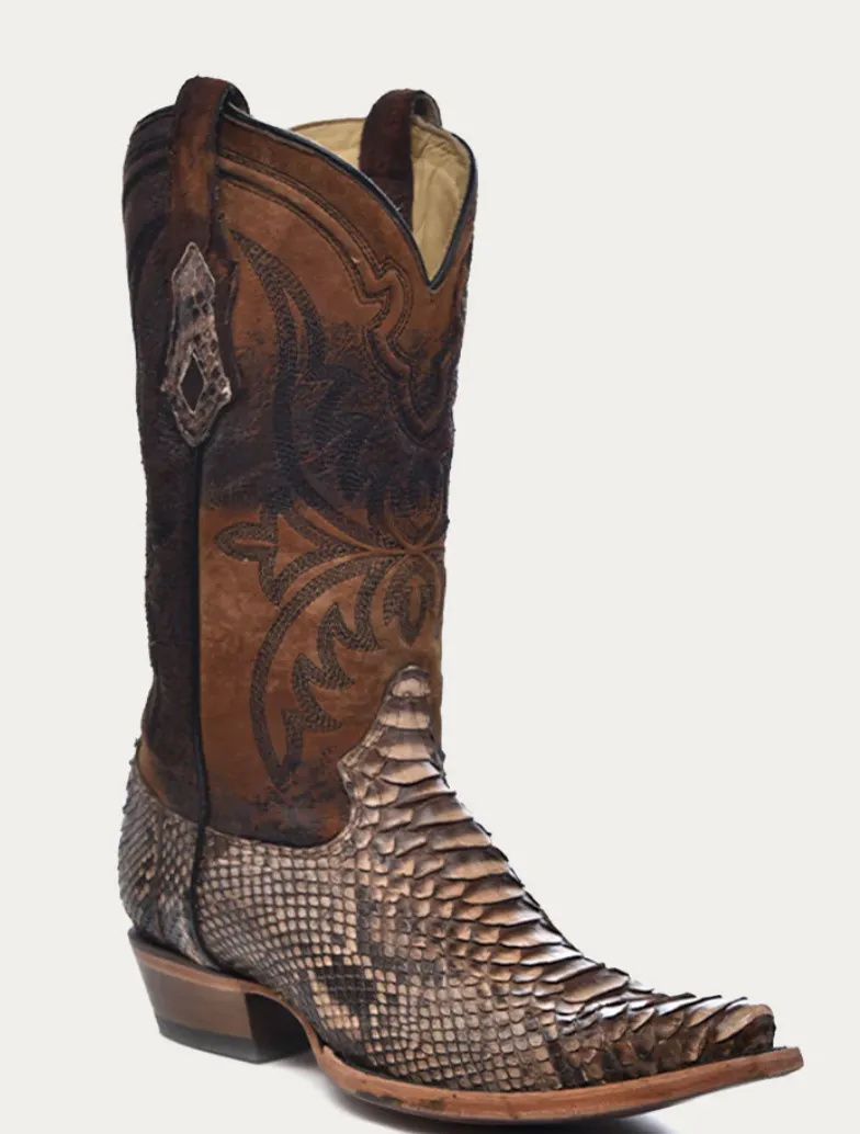 High Traction Morning Walk CORRAL MENS BROWN PYTHON BOOTS STYLE A4452