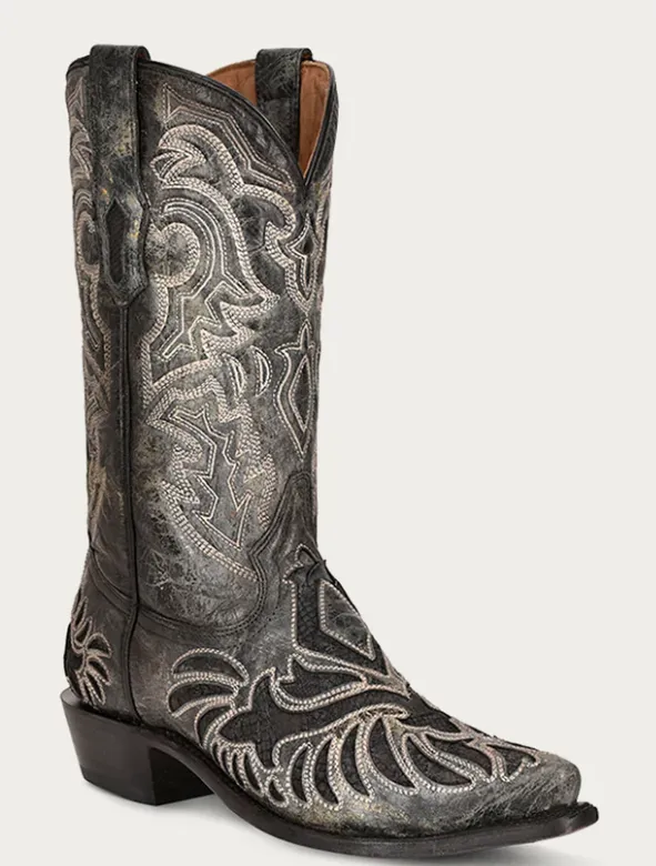 CORRAL MENS EXOTIC PYTHON INLAY BOOTS STYLE A4351 Crisp Finish Winter Protection