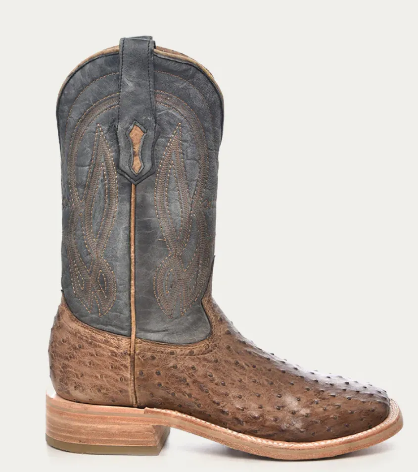 CORRAL MENS NAVY BLUE OSTRICH COWBOY BOOTS STYLE A4052 Rugged Comfort