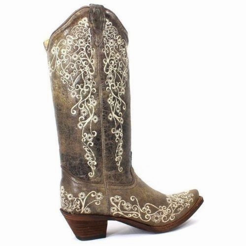 Corral Boots Brown Crater Bone Style A1094 Crisp Lines Mesh Upper