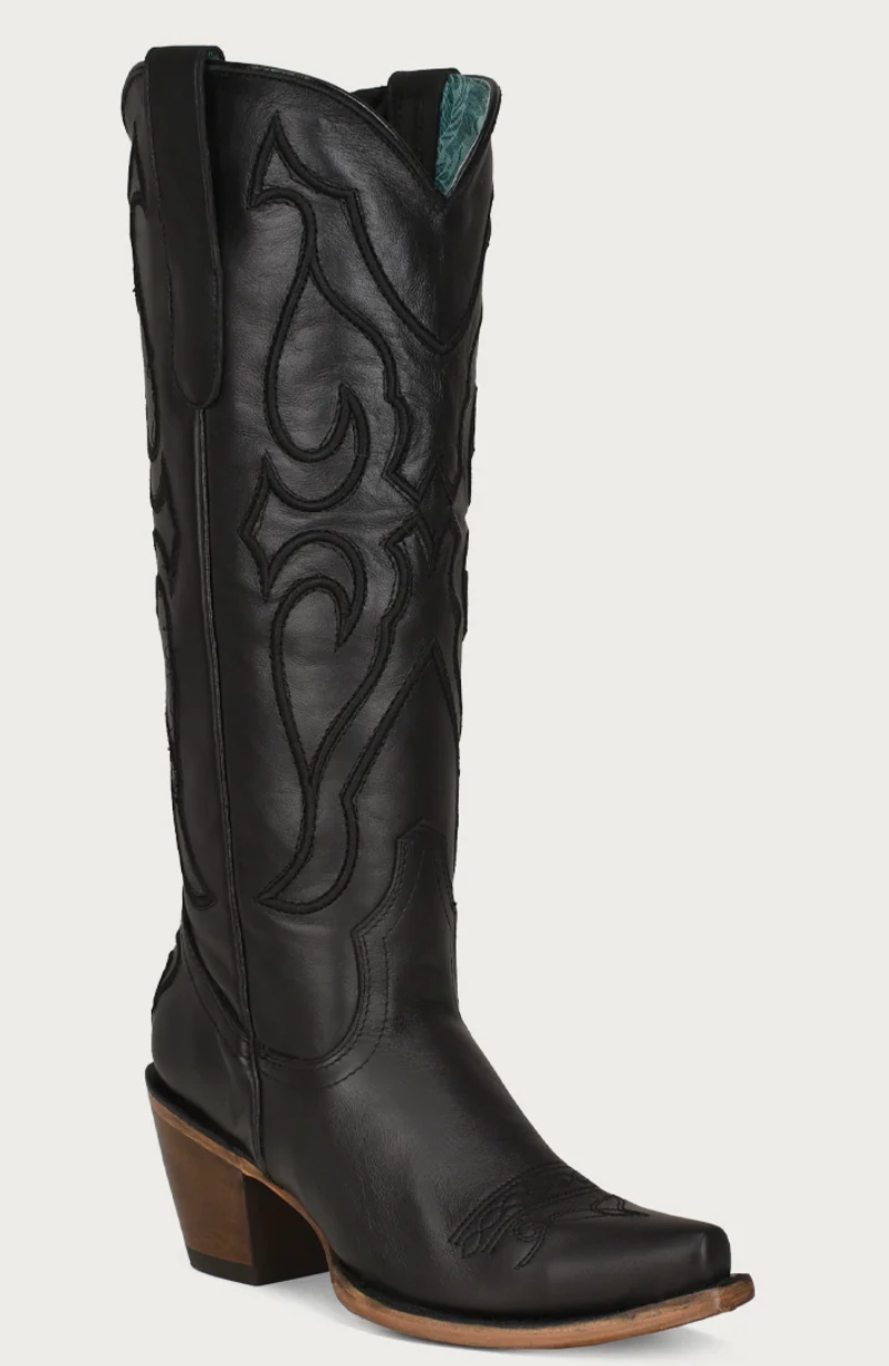 Run Errand Ranch Mode Corral Ladies Black Snip Toe  Boot Style Z5075