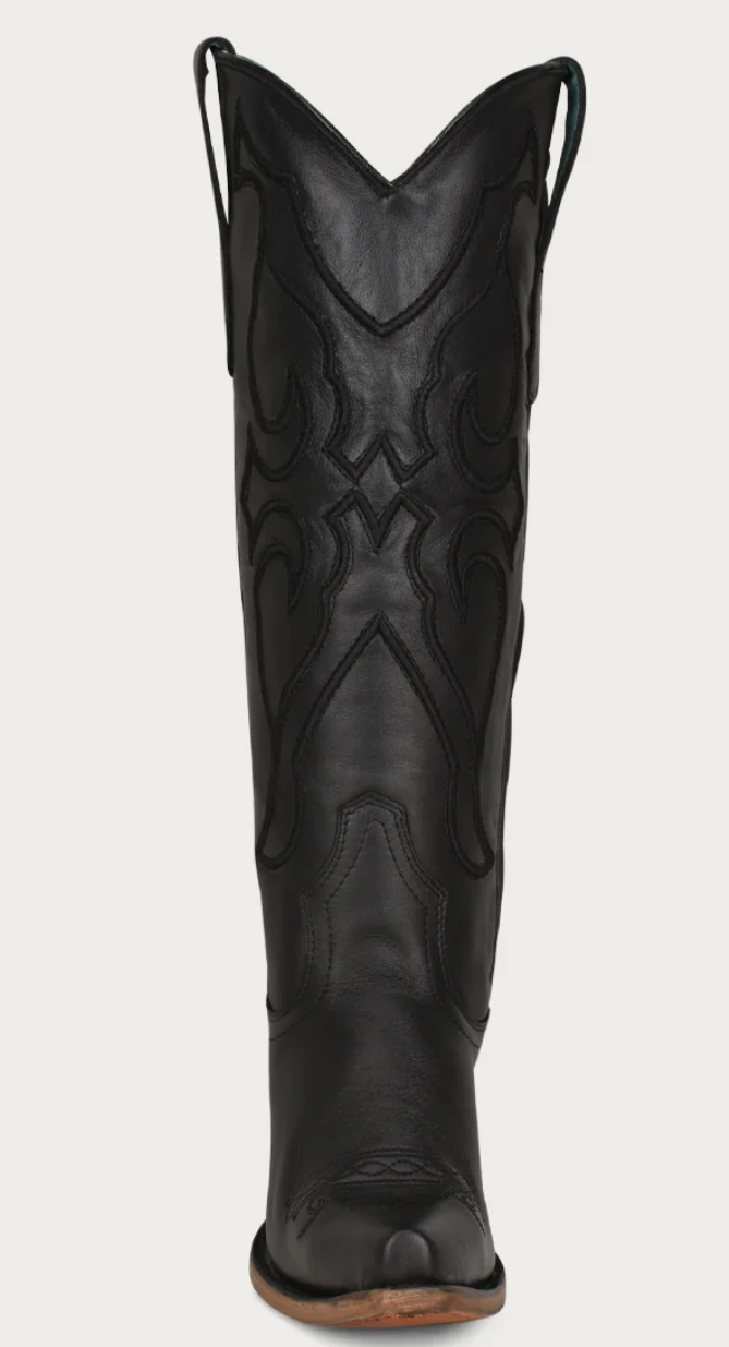 Stylish Appeal Cushioned Footbed Corral Ladies Black Snip Toe  Boot Style Z5075