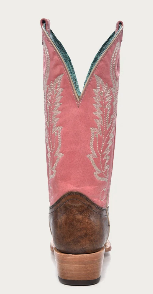 High Traction Weather Resistant User CORRAL LADIES PINK SQUARE TOE BOOTS STYLE A4459