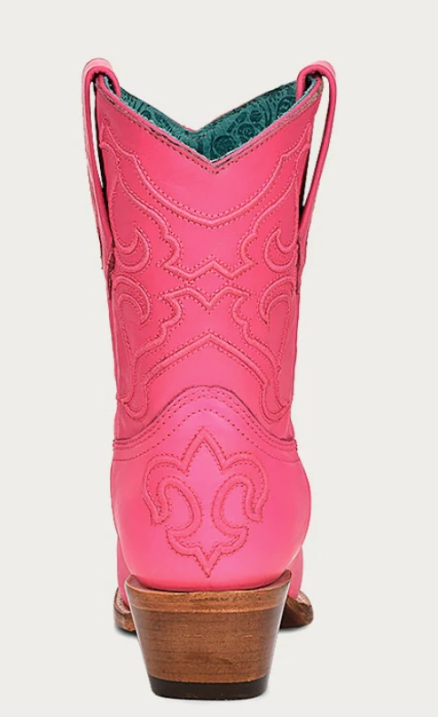 CORRAL LADIES SHORTIE HOT PINK BOOTS STYLE Z5137 Warm Interior Stiletto Heel