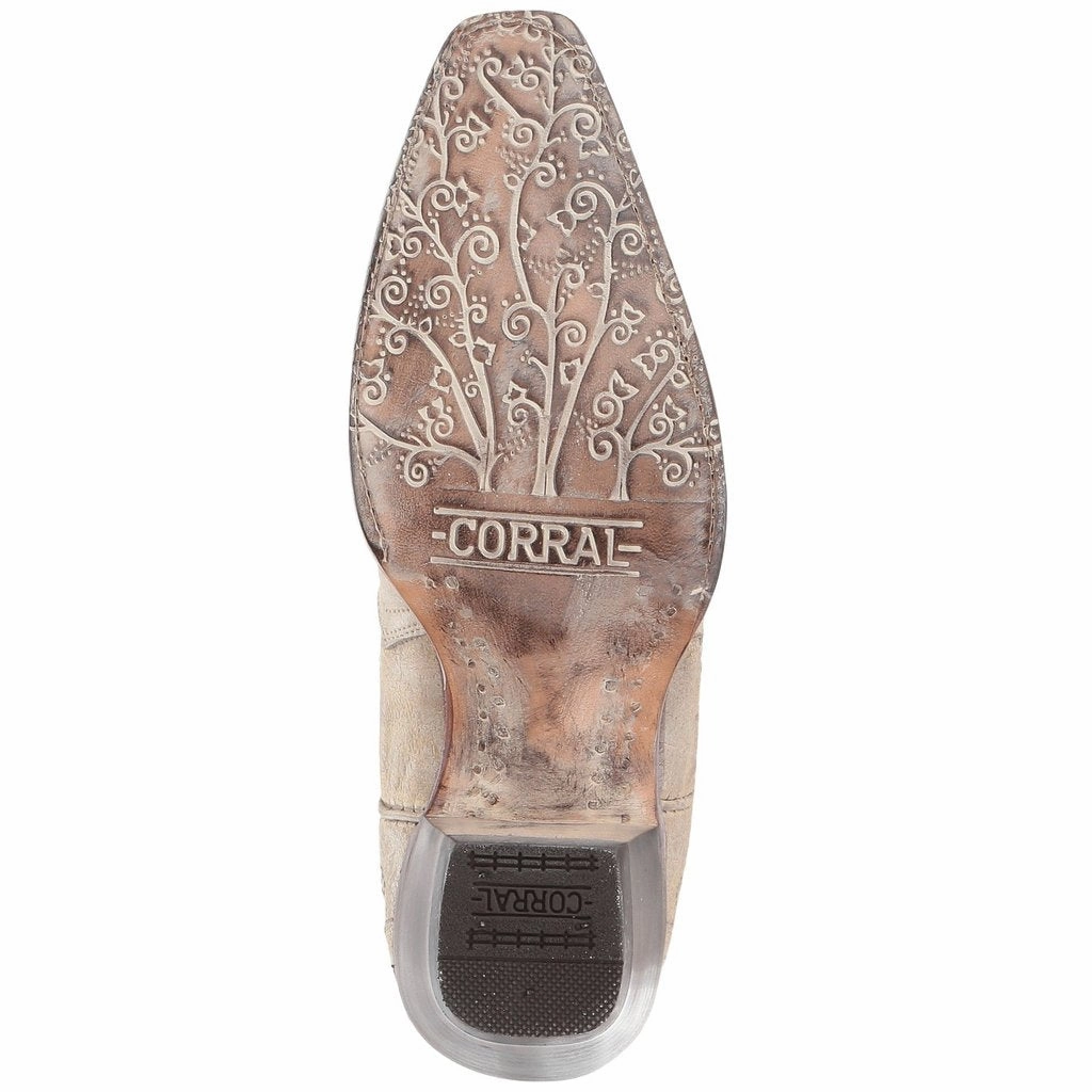 Corral Ladies White Glitter Inlay and Crystals Style A3322 Flexible Frame Rough Terrain