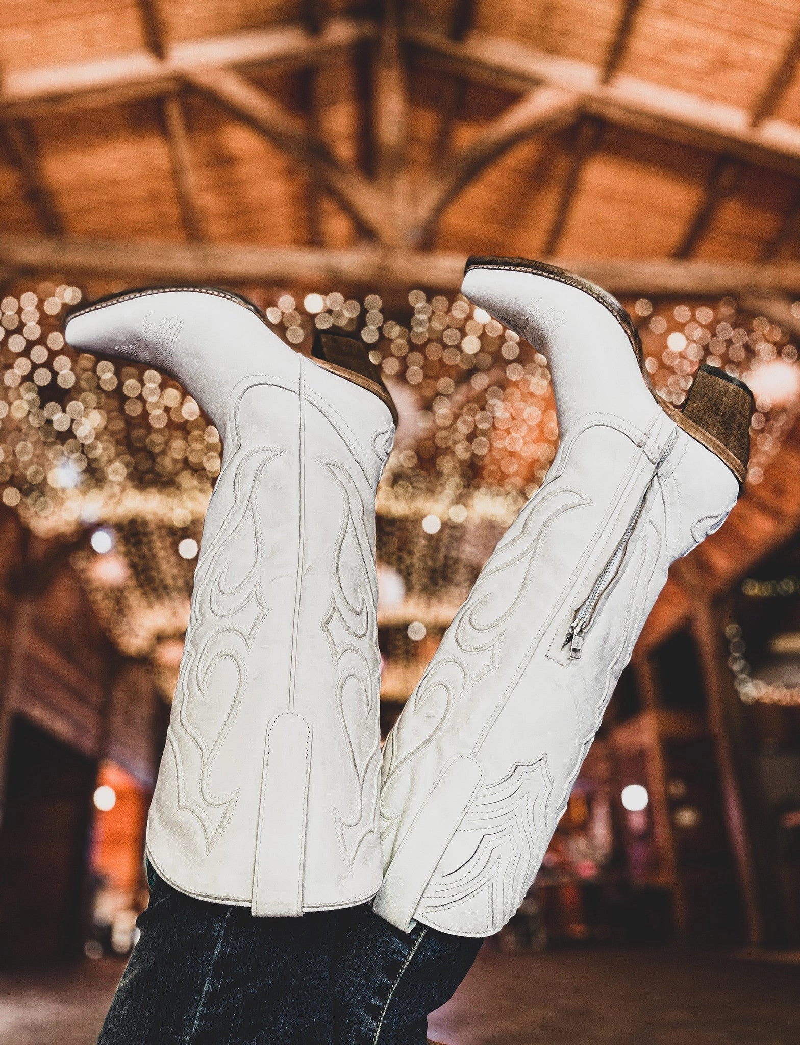 Corral Pure White Tall Top Stitch and Inlay Boot Style Z5074 Removable Stable Support Nature Lover