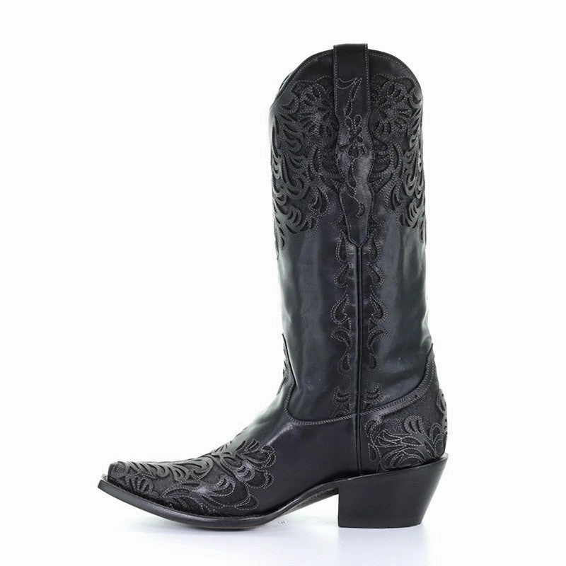 Corral Womens Black Full Inlay Boot by Corral Style G1417 Flexible Frame Weekend Camping Tough Exterior