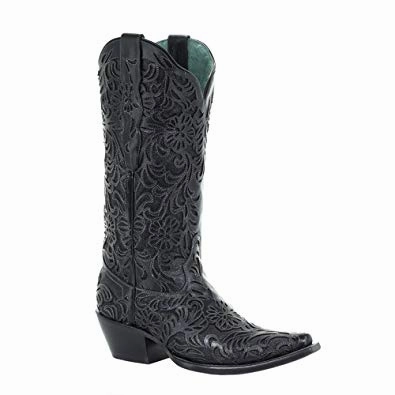 Corral Womens Black Full Inlay Boot by Corral Style G1417 Seamless Comfort Night Travel