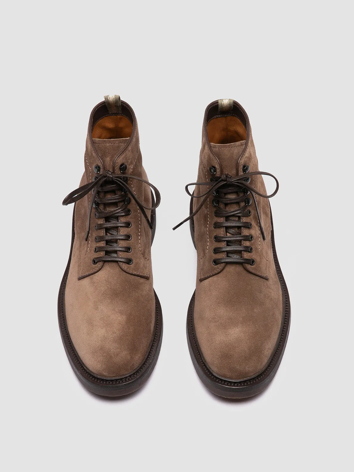 HOPKINS FLEXI 203 - Brown Suede Lace-up Boots Minimal Design