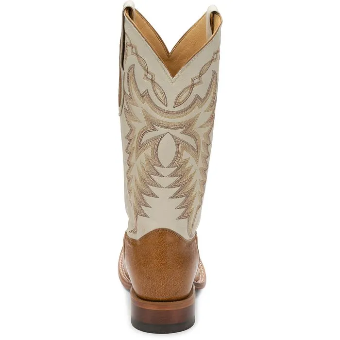 Justin Mens Pascoe Smooth Ostrich Boots Style 8294 Leopard Tone Comfort Lining Nature Lover