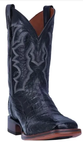 Wide fit Comfortable Feeling Dan Post Mens Kingsly Black Caiman Western Boots Style DP4805
