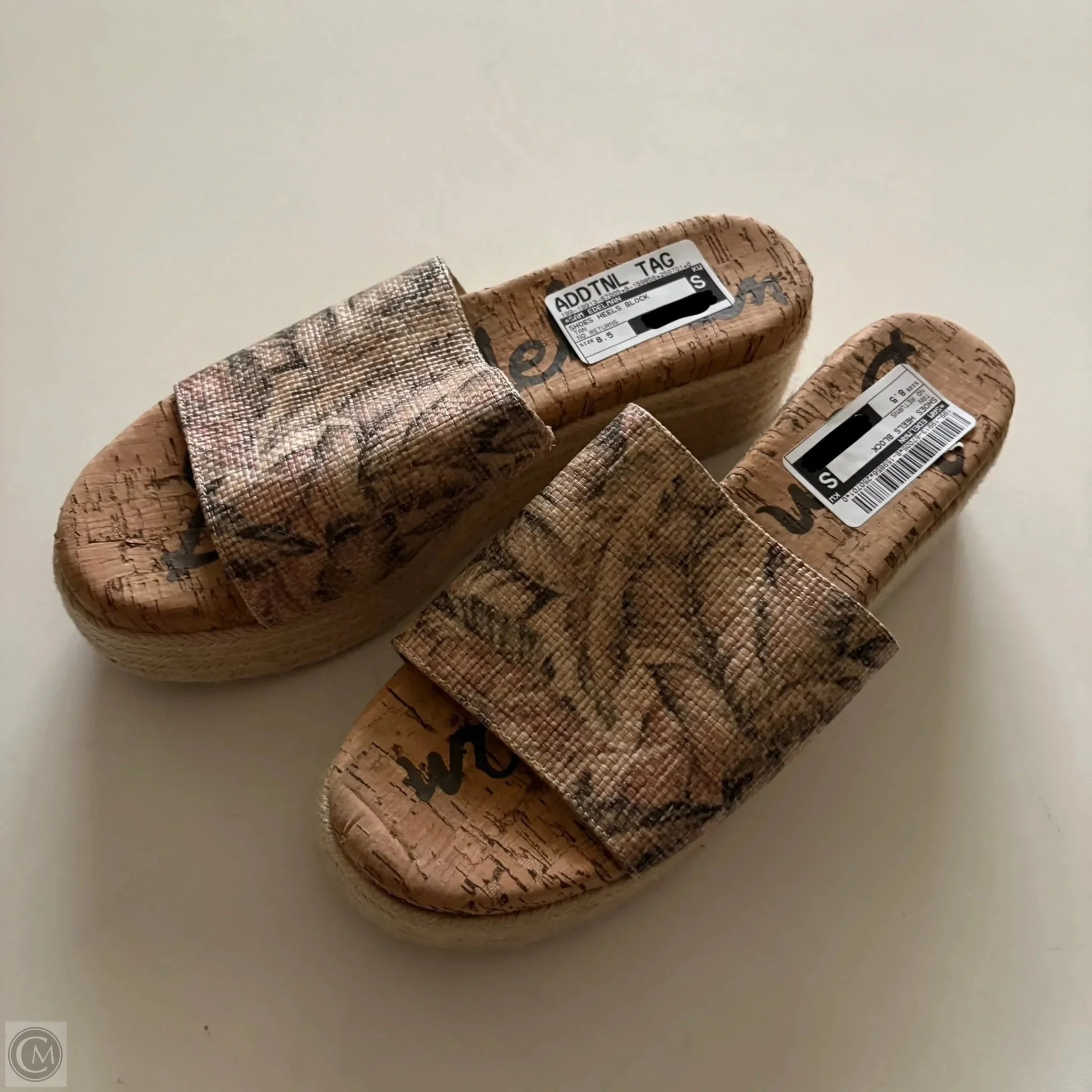 Shoes Heels Block By Sam Edelman In Tan, Size: 8.5 Flex grooves lace up closure