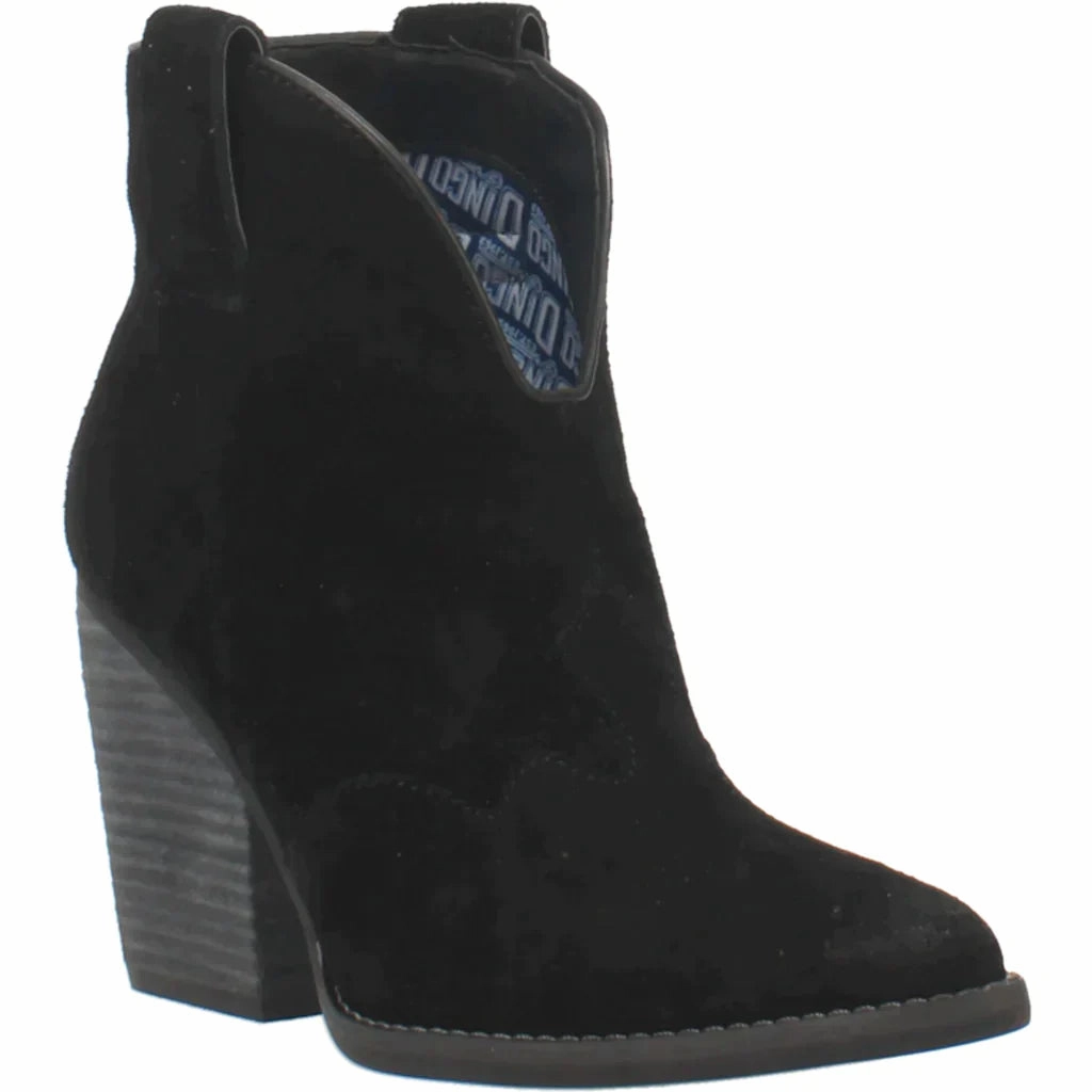 Winter Comfort DINGO FLANNIE BLACK LEATHER BOOTIE STYLE DI342BK