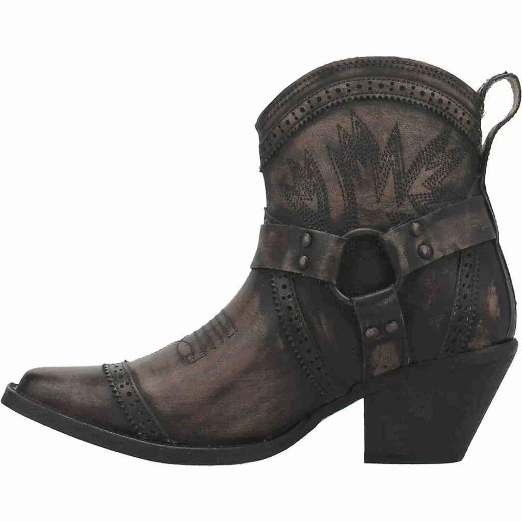 DINGO GUMMY BEAR LEATHER BLACK BOOTIE STYLE DI747BK Weather Ready Wind Resistant