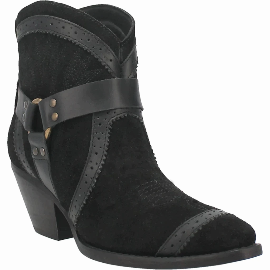 Thermal Core Weekend Camping DINGO GUMMY BEAR LEATHER BLACK SUEDE BOOTIE STYLE DI747BK25