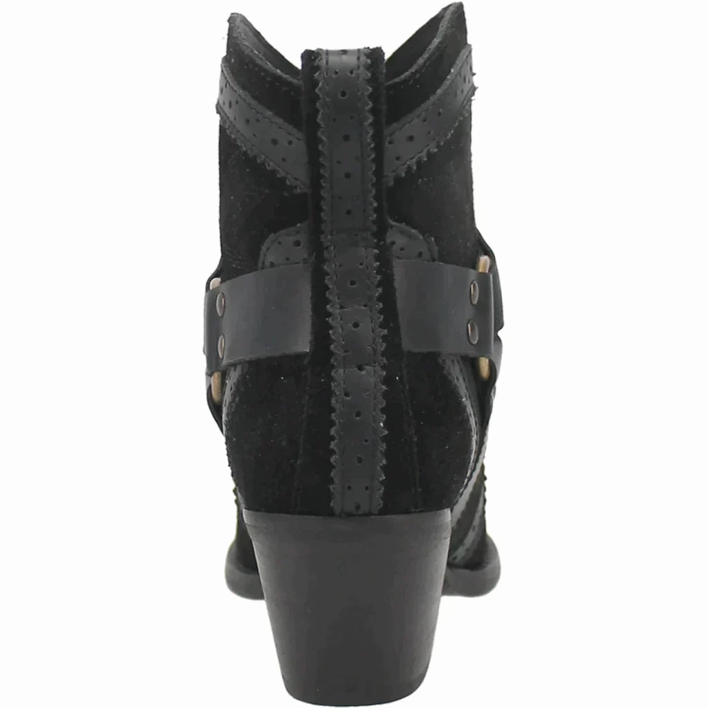 DINGO GUMMY BEAR LEATHER BLACK SUEDE BOOTIE STYLE DI747BK25 anti static Durable Design