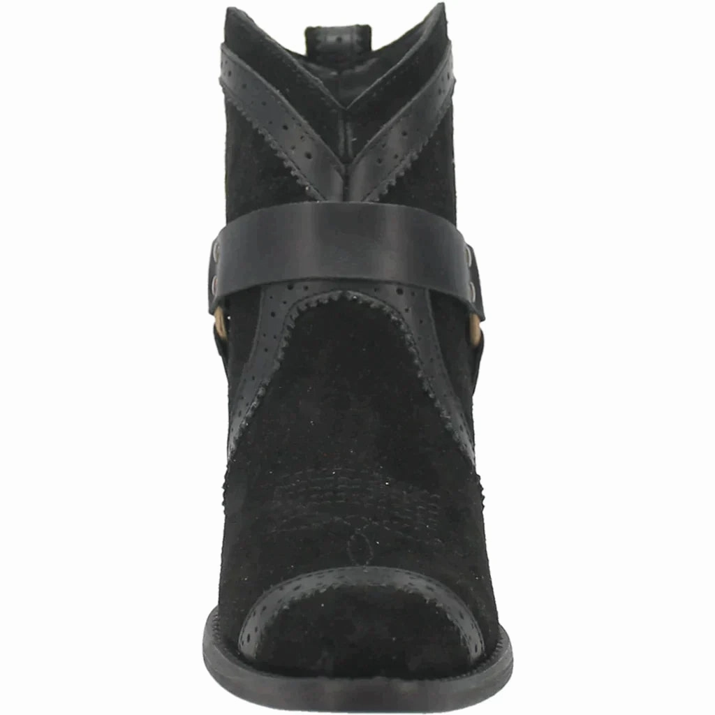 DINGO GUMMY BEAR LEATHER BLACK SUEDE BOOTIE STYLE DI747BK25 Cushioned Support Rough texture